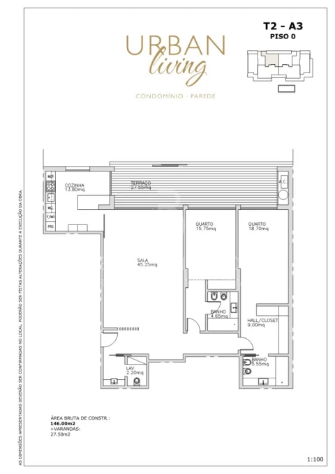 Apartamento T2 para Venda em Carcavelos e Parede