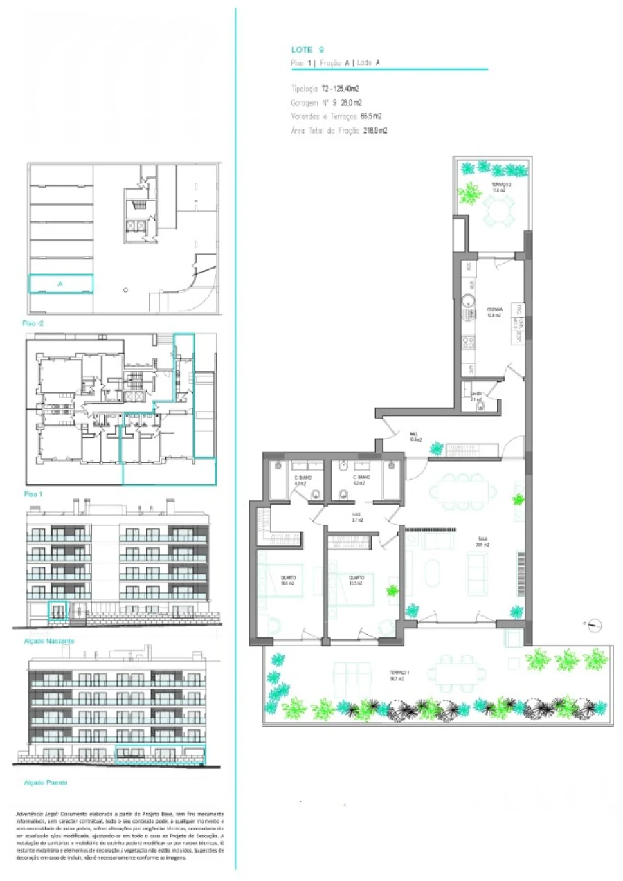 Apartamento T2 para Venda em Carcavelos e Parede Planta 1