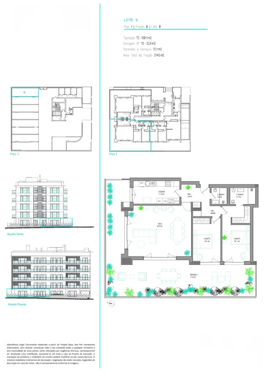 Apartamento T2 para Venda em Carcavelos e Parede Planta 1