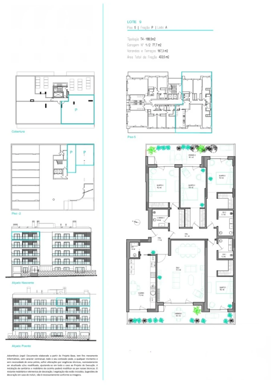 Apartamento T4 para Venda em Carcavelos e Parede Planta 1