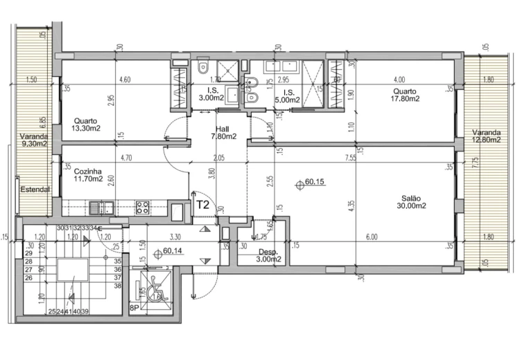 Apartamento T2 para Venda em Albufeira e Olhos de Água Planta 1