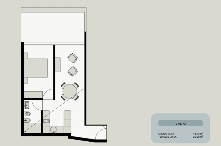 Apartamento T1 para Venda em Santa Marinha e São Pedro da Afurada Planta 1