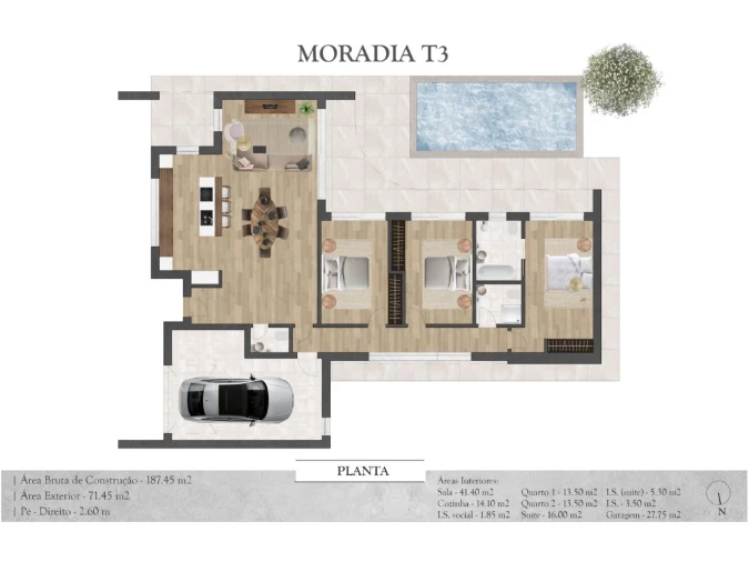 Moradia T3 para Venda em Salir de Matos Planta 1