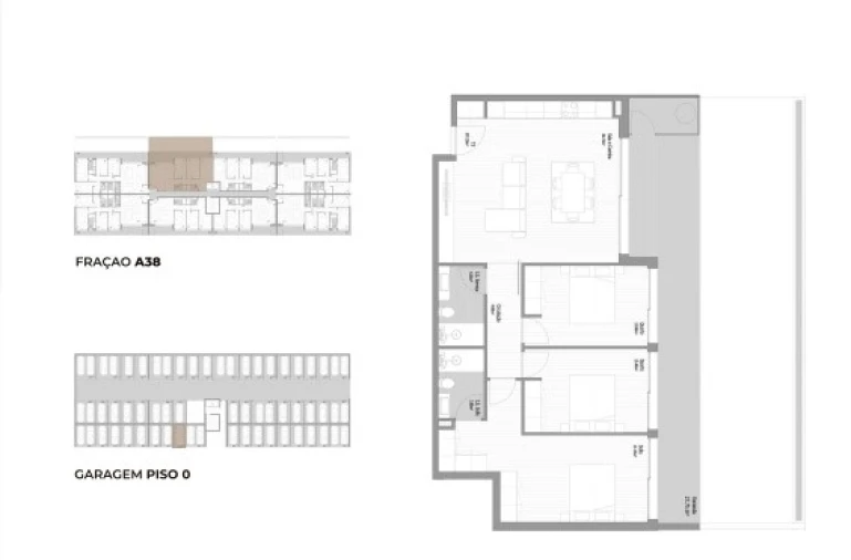 Apartamento T3 para Venda em Fânzeres e São Pedro da Cova Planta 1