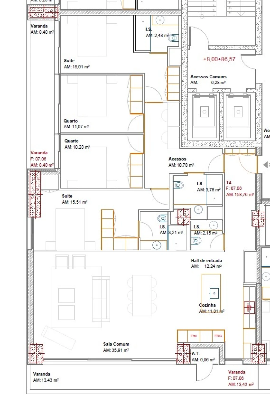 Apartamento T4 para Venda em Ramalde Planta 1