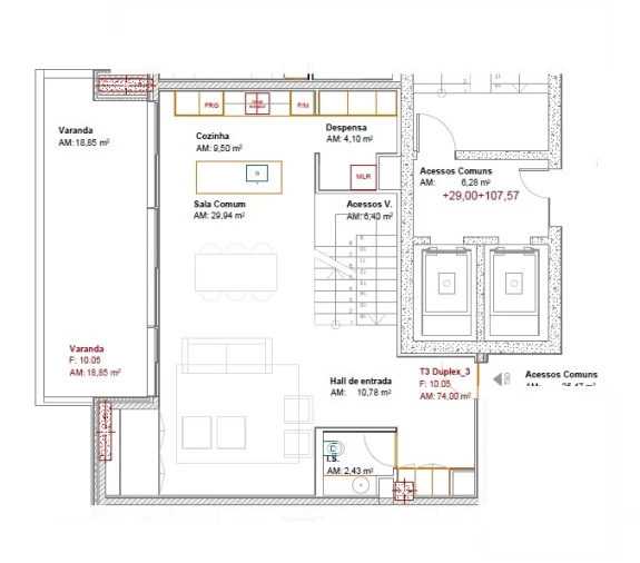 Apartamento T3 para Venda em Ramalde Planta 1
