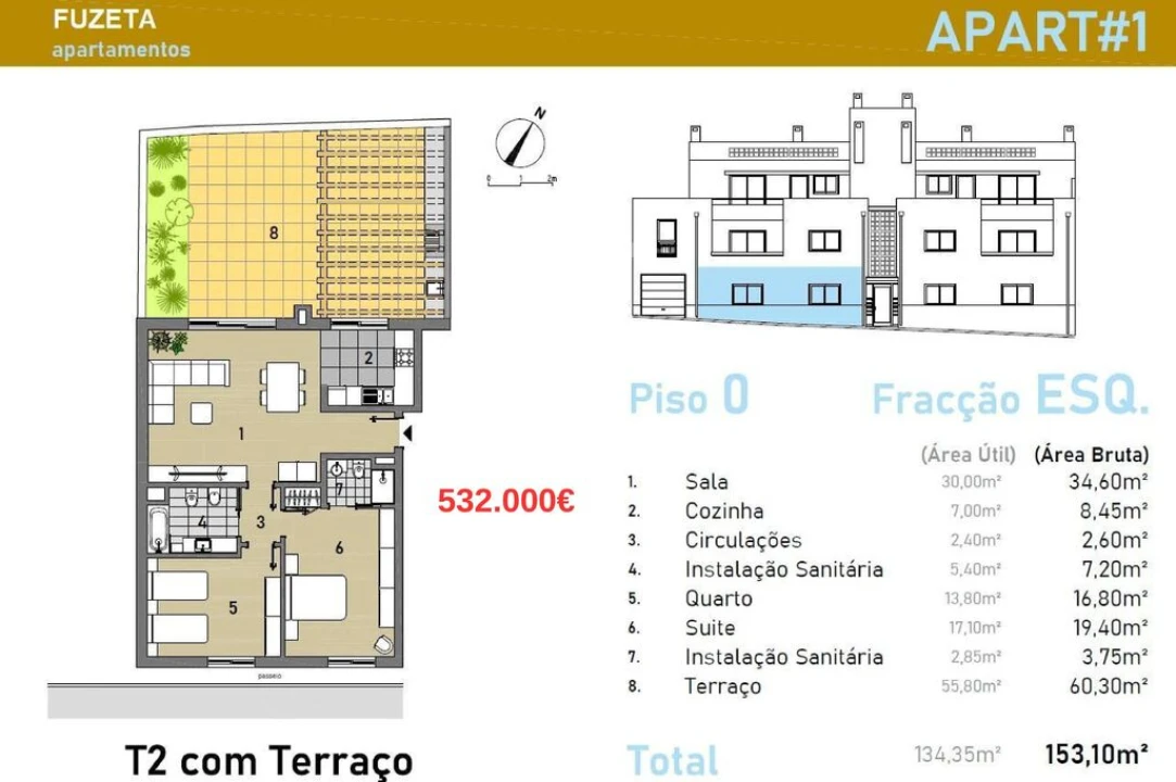 Apartamento T2 para Venda em Moncarapacho e Fuseta Foto 1