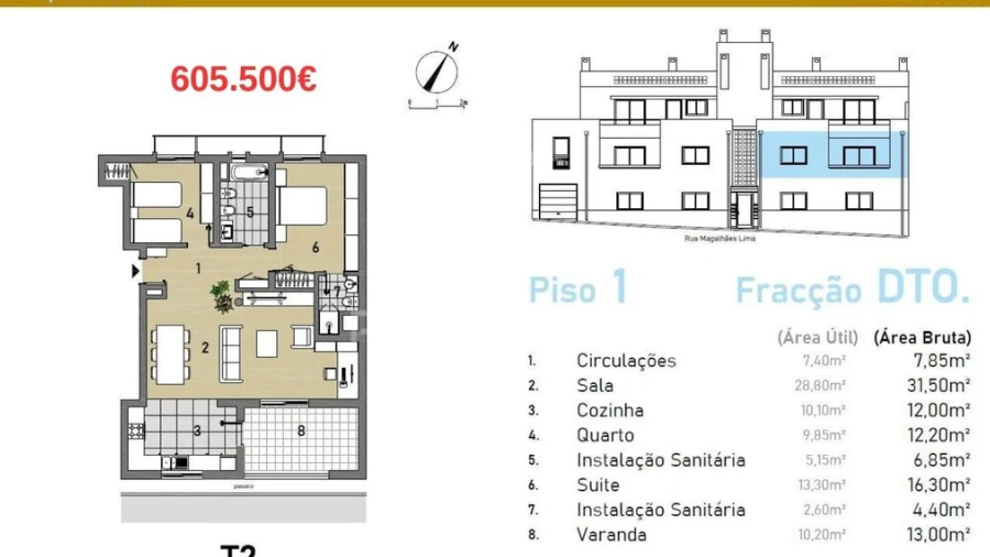 Apartamento T2 para Venda em Moncarapacho e Fuseta