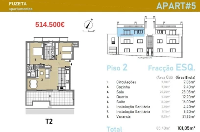 Apartamento T2 para Venda em Moncarapacho e Fuseta