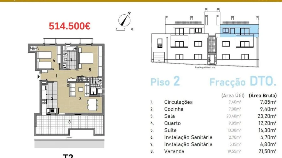 Apartamento T2 para Venda em Moncarapacho e Fuseta