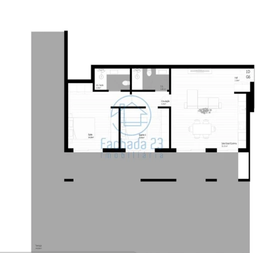 Apartamento T2 para Venda em Pedrouços Planta 1