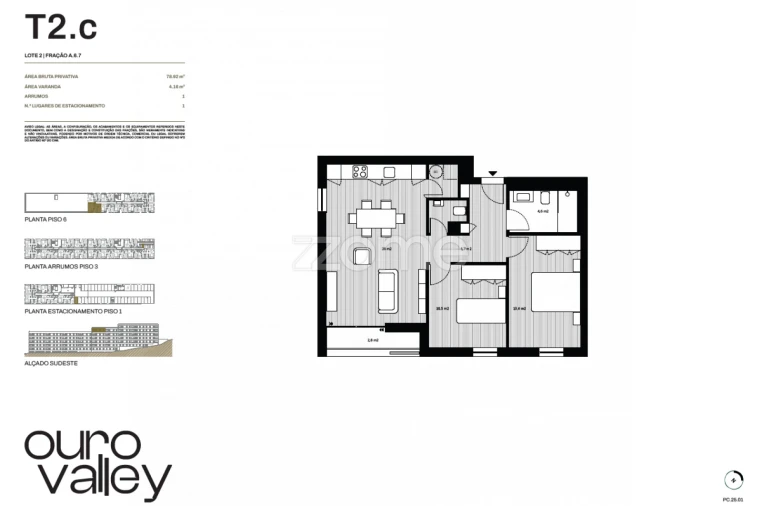 Apartamento T2 para Venda em Rio Tinto Planta 1