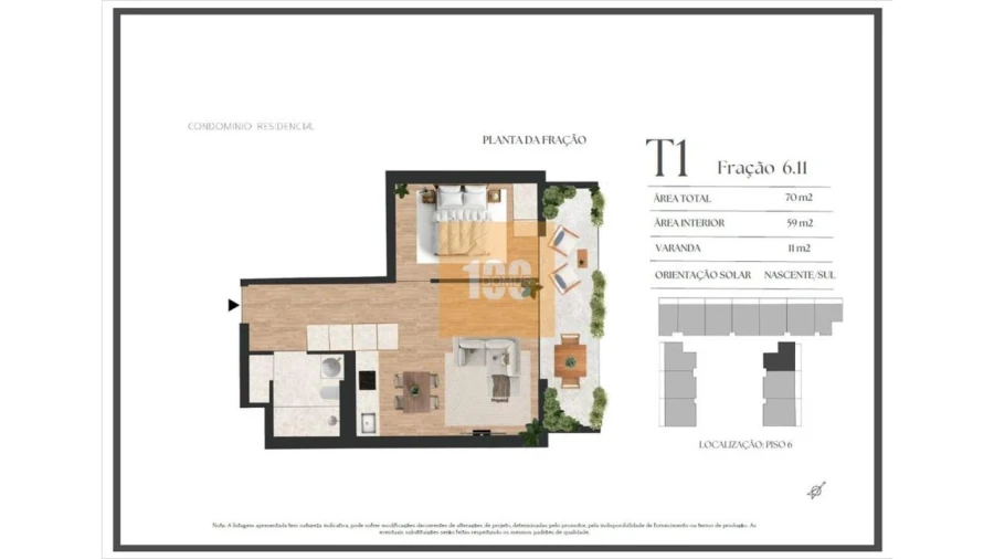 Apartamento T1 para Venda em Vilar de Andorinho Foto 21