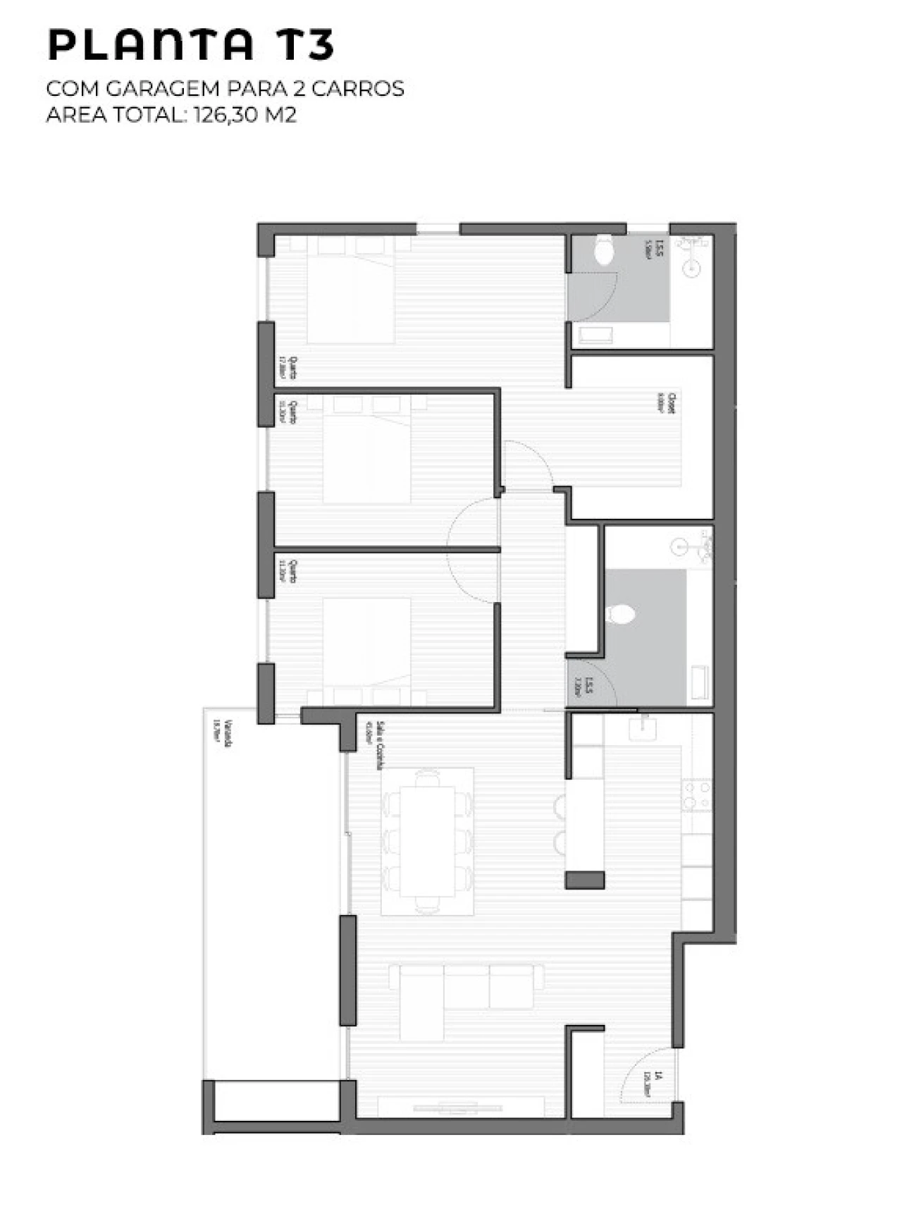 Apartamento T2 para Venda em Poiares (Santo Andre) Planta 2