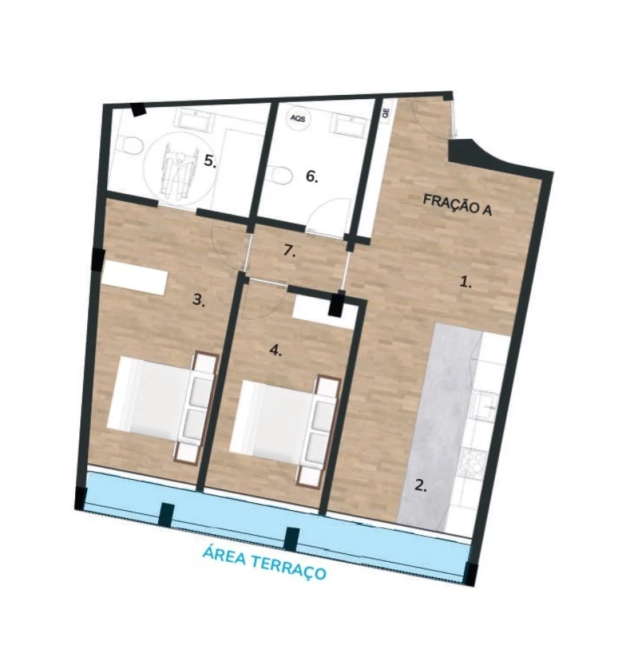 Apartamento T2 para Venda em Sines Planta 1