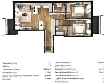Apartamento T2 para Venda em Benfica