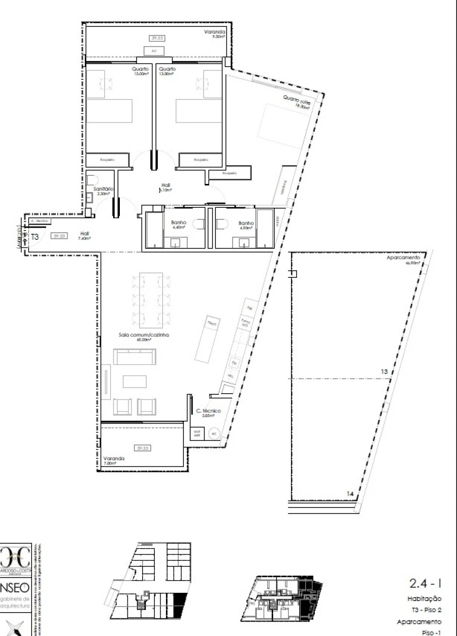 Apartamento T3 para Venda em Gulpilhares e Valadares Planta 1