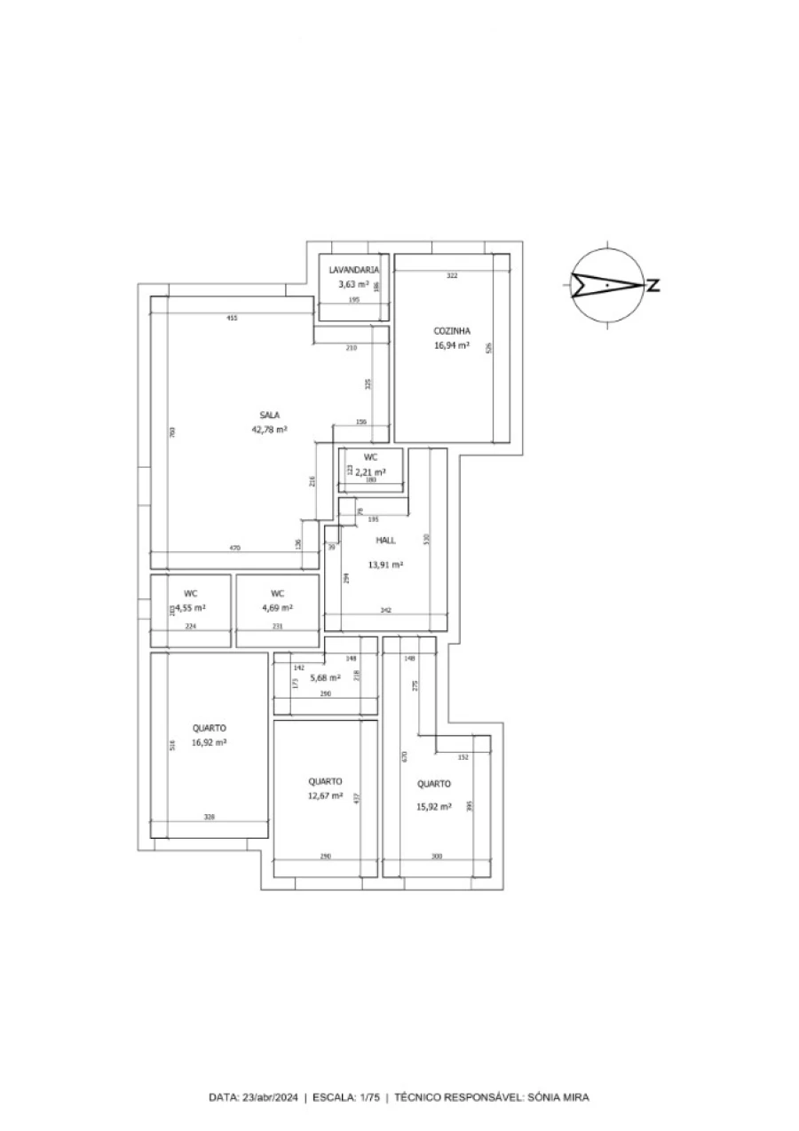 Apartamento T3 para Venda em Gulpilhares e Valadares Planta 1