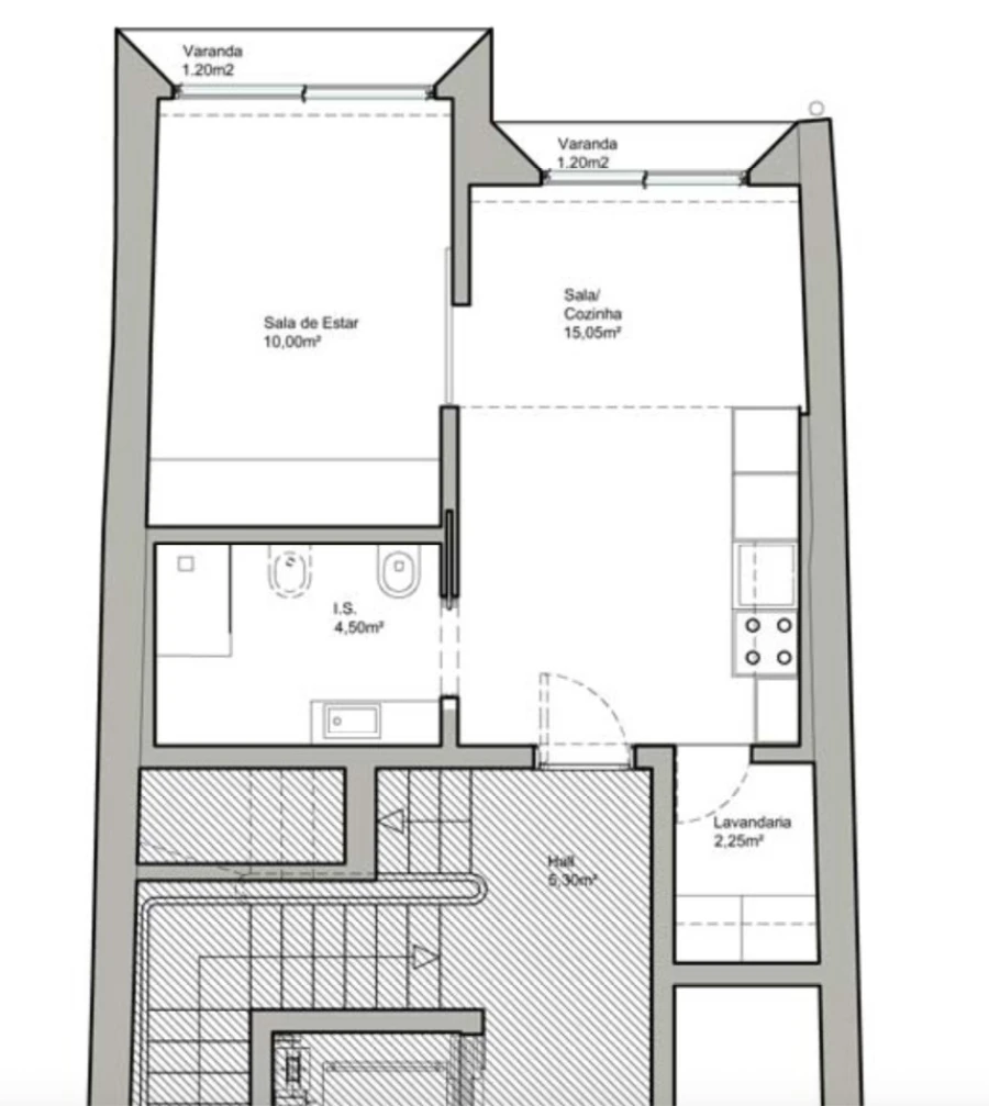 Apartamento T1 para Venda em Cedofeita, Santo Ildefonso, Sé, Miragaia, São Nicolau e Vitória Planta 1