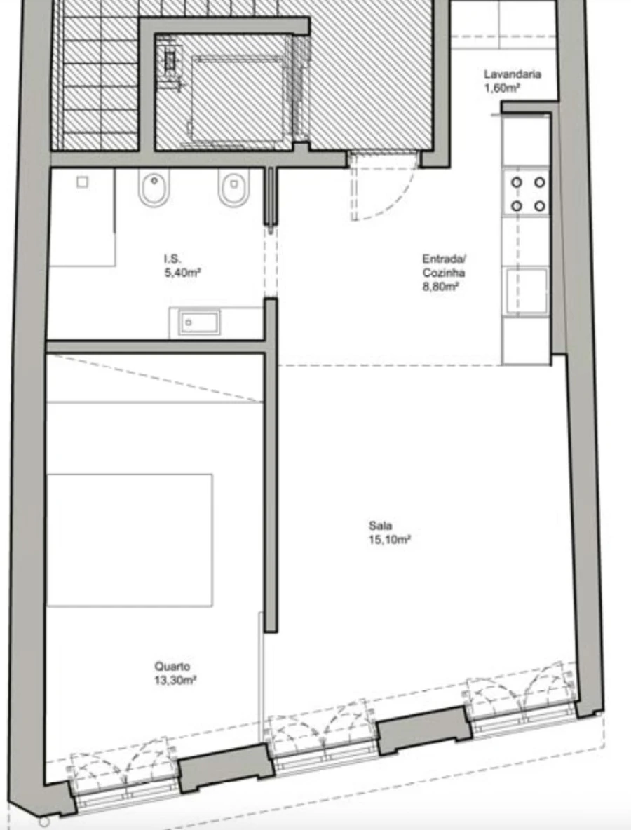 Apartamento T1 para Venda em Cedofeita, Santo Ildefonso, Sé, Miragaia, São Nicolau e Vitória Planta 1