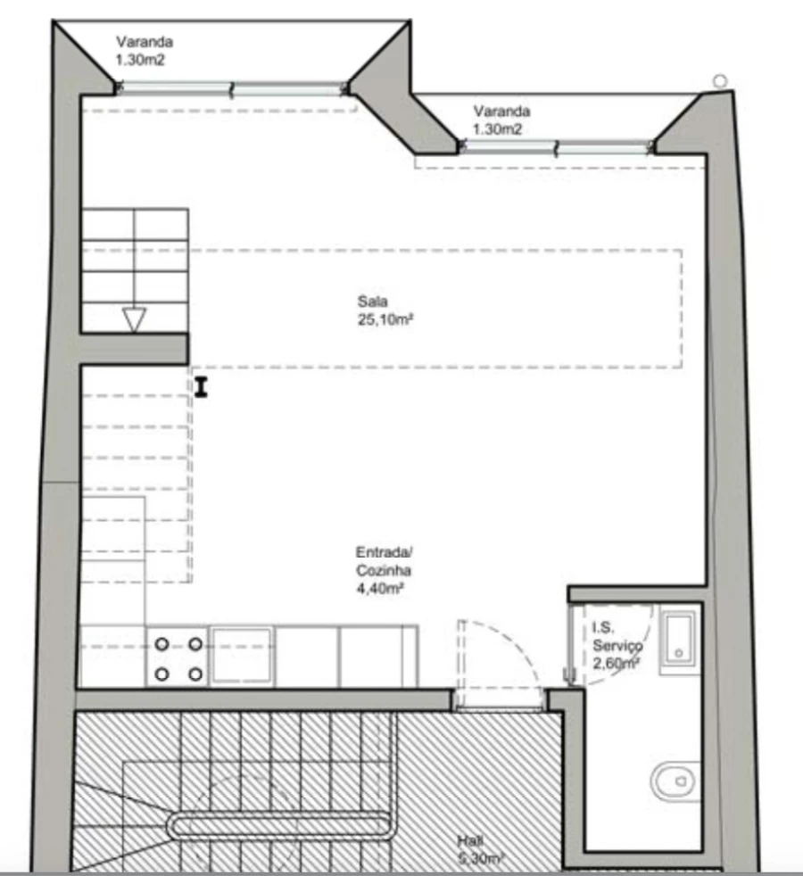 Apartamento T1 para Venda em Cedofeita, Santo Ildefonso, Sé, Miragaia, São Nicolau e Vitória Planta 1