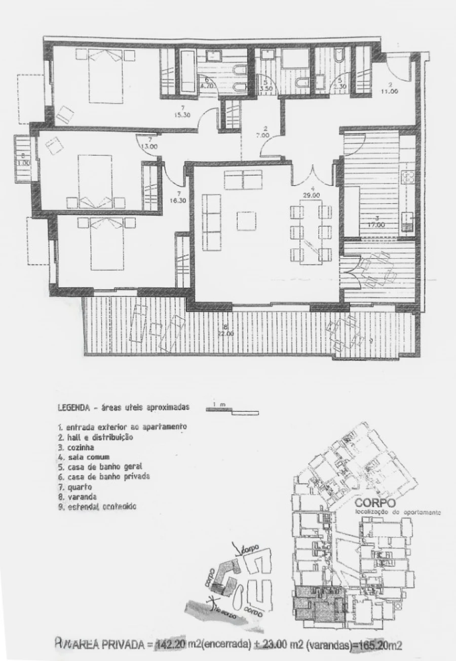 Apartamento T3 para Venda em Portimão Planta 1