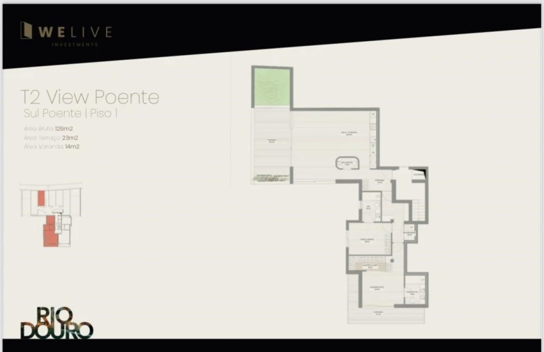 Apartamento T2 para Venda em Lordelo do Ouro e Massarelos Planta 1