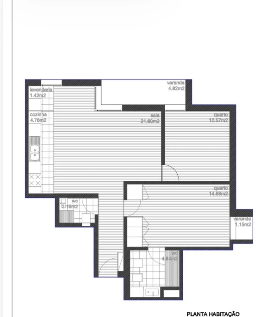 Apartamento T2 para Venda em Vila do Conde Planta 1
