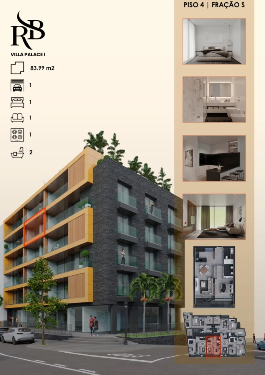Apartamento T1 para Venda em Ribeira Brava Planta 1