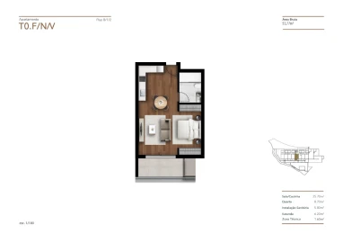 Apartamento T1 para Venda em Imaculado Coração de Maria