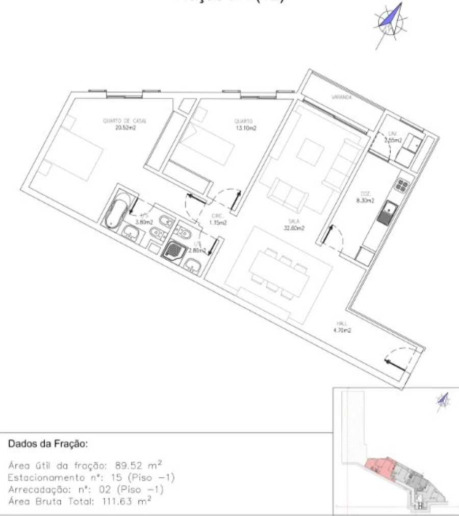 Apartamento T2 para Venda em Caniço Planta 1