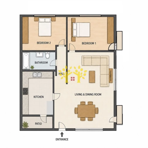 Apartamento T2 para Venda em Tavira (Santa Maria e Santiago) Planta 1