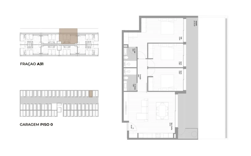 Apartamento T3 para Venda em Fânzeres e São Pedro da Cova Planta 1