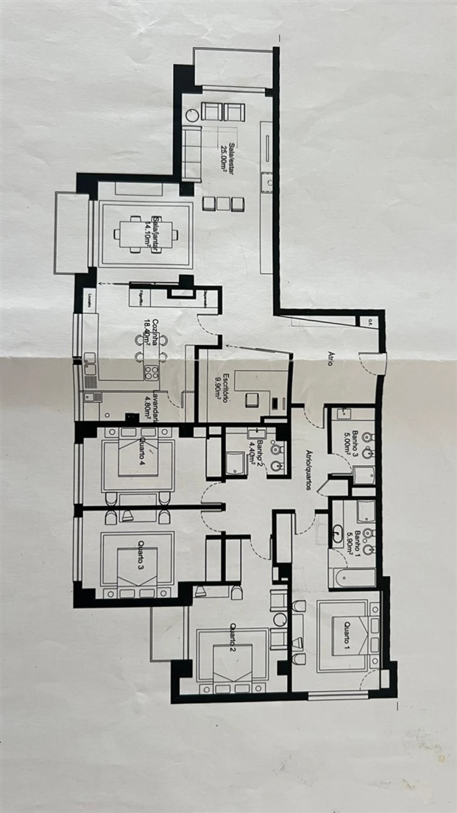 Apartamento T4 para Venda em Aldoar, Foz do Douro e Nevogilde Planta 1