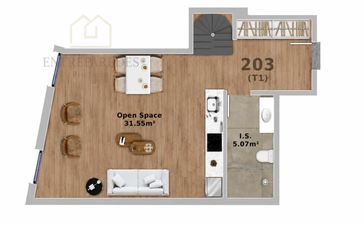 Apartamento T1 para ced. p. contratual em Santa Marinha e São Pedro da Afurada Foto 5