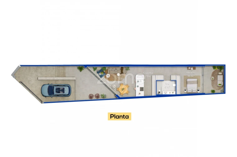 Moradia T1 para Venda em São Felix da Marinha Planta 1
