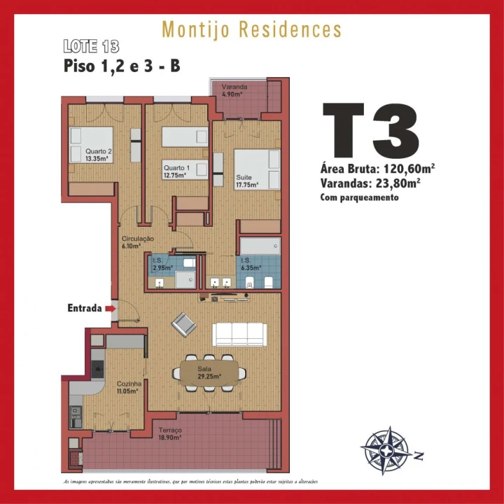 Apartamento T3 para Venda em Montijo e Afonsoeiro Planta 4