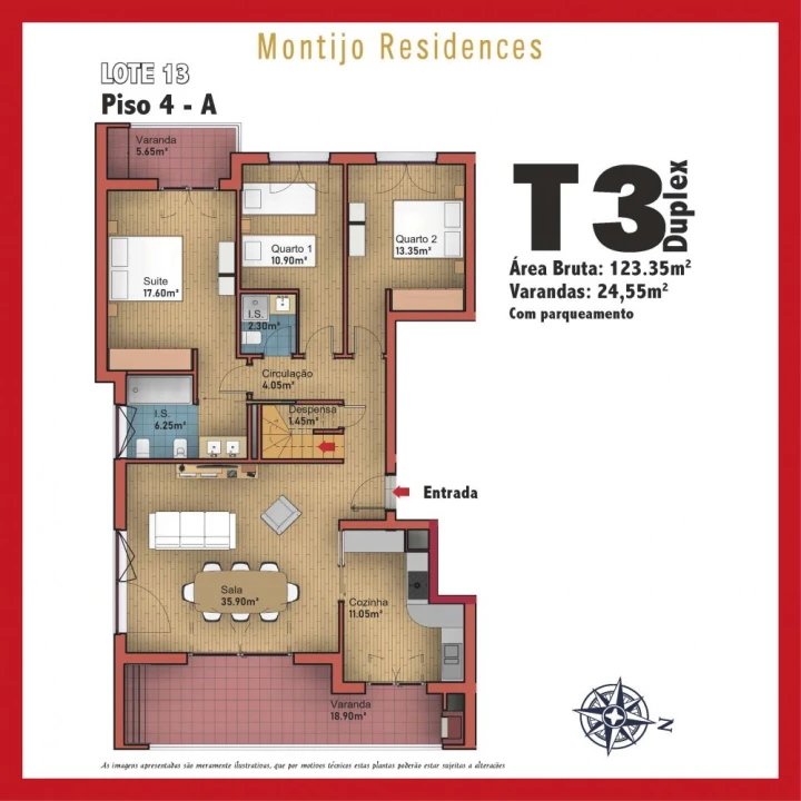 Apartamento T3 para Venda em Montijo e Afonsoeiro Planta 5