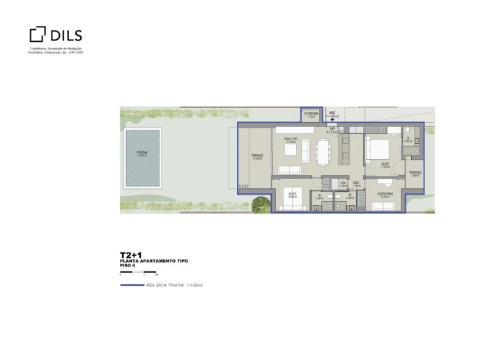 Apartamento T3 para Venda em Porto Covo Planta 1