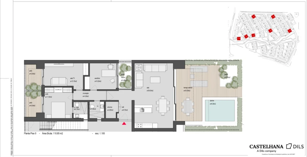 Apartamento T1 para Venda em Porto Covo Planta 1