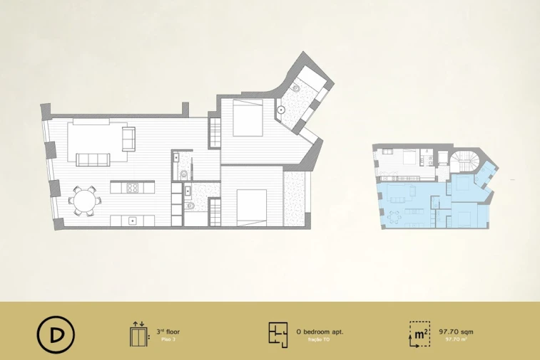Apartamento T2 para Venda em Cedofeita, Santo Ildefonso, Sé, Miragaia, São Nicolau e Vitória Planta 1