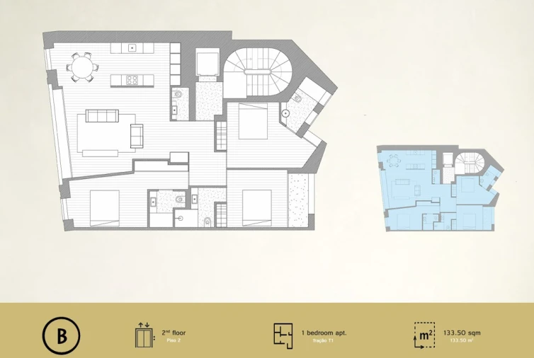 Apartamento T3 para Venda em Cedofeita, Santo Ildefonso, Sé, Miragaia, São Nicolau e Vitória Planta 1