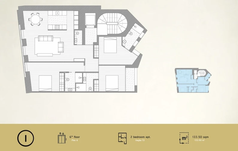 Apartamento T3 para Venda em Cedofeita, Santo Ildefonso, Sé, Miragaia, São Nicolau e Vitória Planta 1
