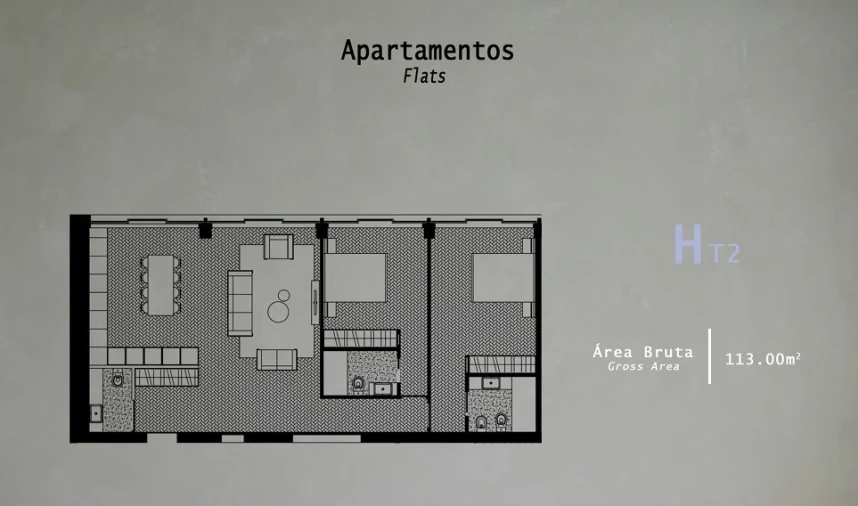 Apartamento T2 para Venda em Cedofeita, Santo Ildefonso, Sé, Miragaia, São Nicolau e Vitória Planta 1