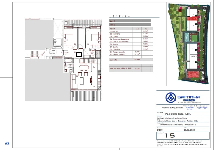 Apartamento T2 para Venda em Pechão Planta 1