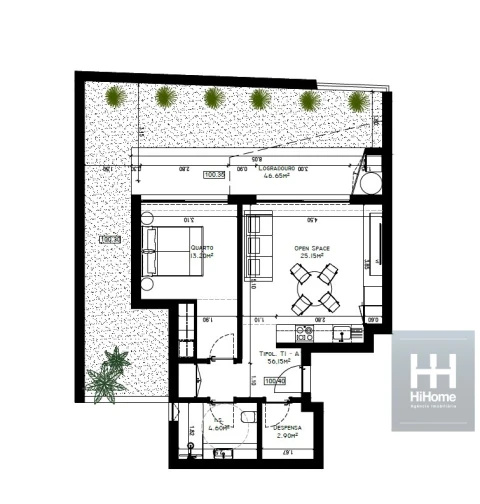 Apartamento T1 para Venda em São Martinho
