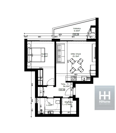 Apartamento T1 para Venda em São Martinho