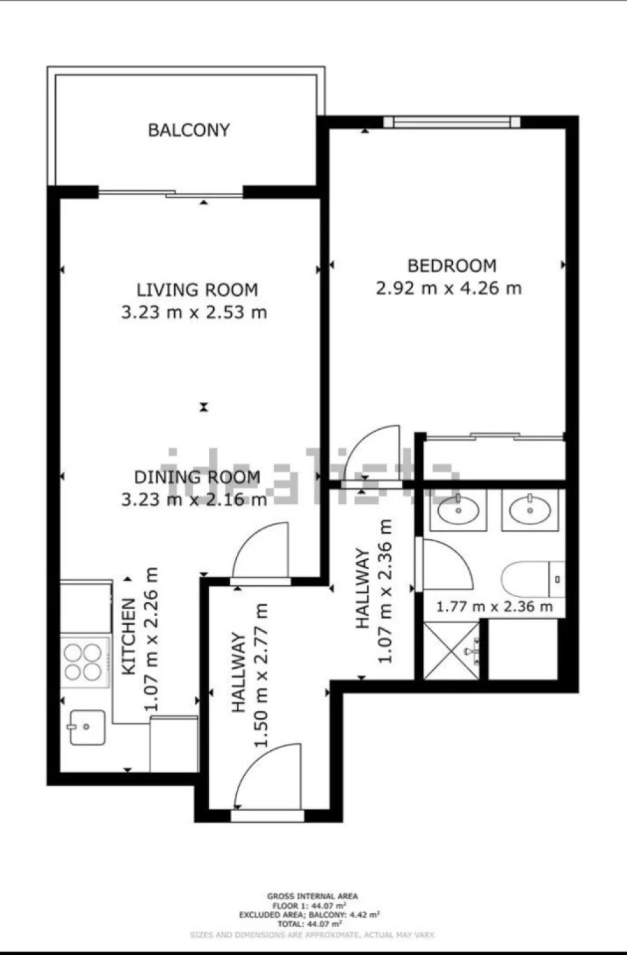 Apartamento T1 para Venda em Braga (São José de São Lázaro e São João do Souto) Planta 1