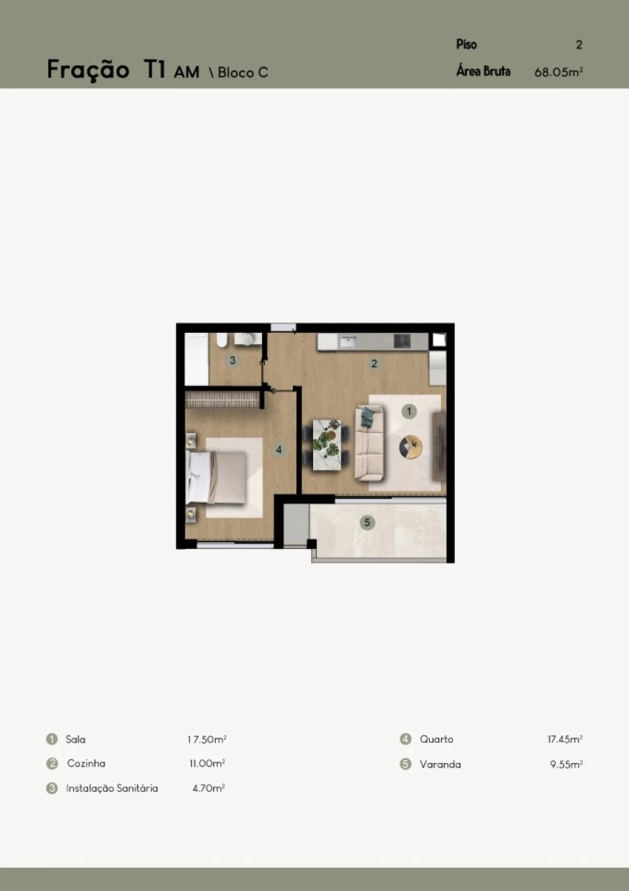 Apartamento T1 para Venda em Camara de Lobos Planta 1