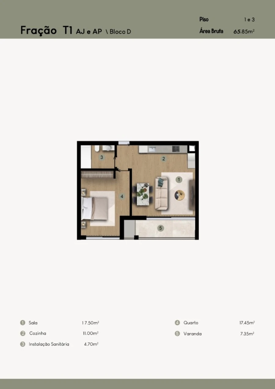 Apartamento T1 para Venda em Camara de Lobos Planta 1